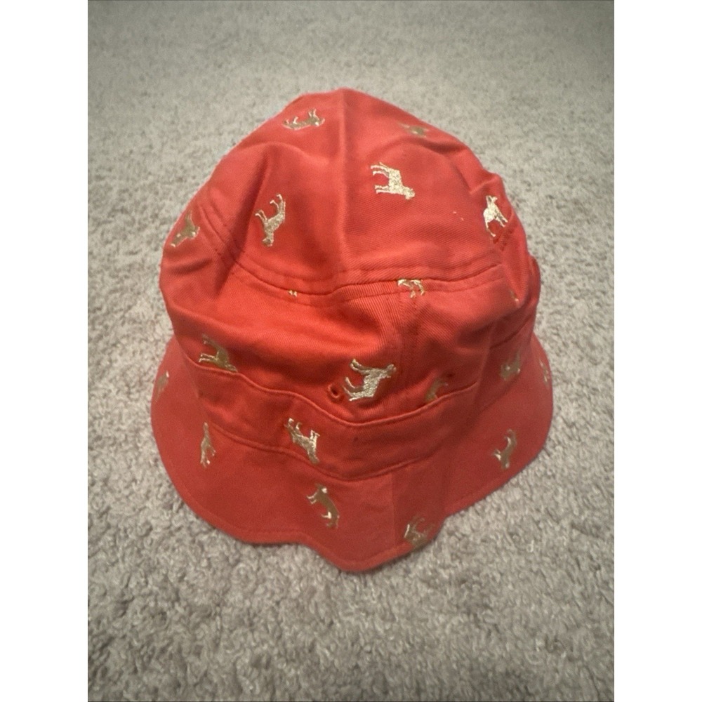 LL Bean Womens Bucket Sun Hat with Gold Dog Embroidery Sz Med/Lrg NWOT